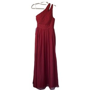 Azazie One-Shoulder Red Dress (Rust)